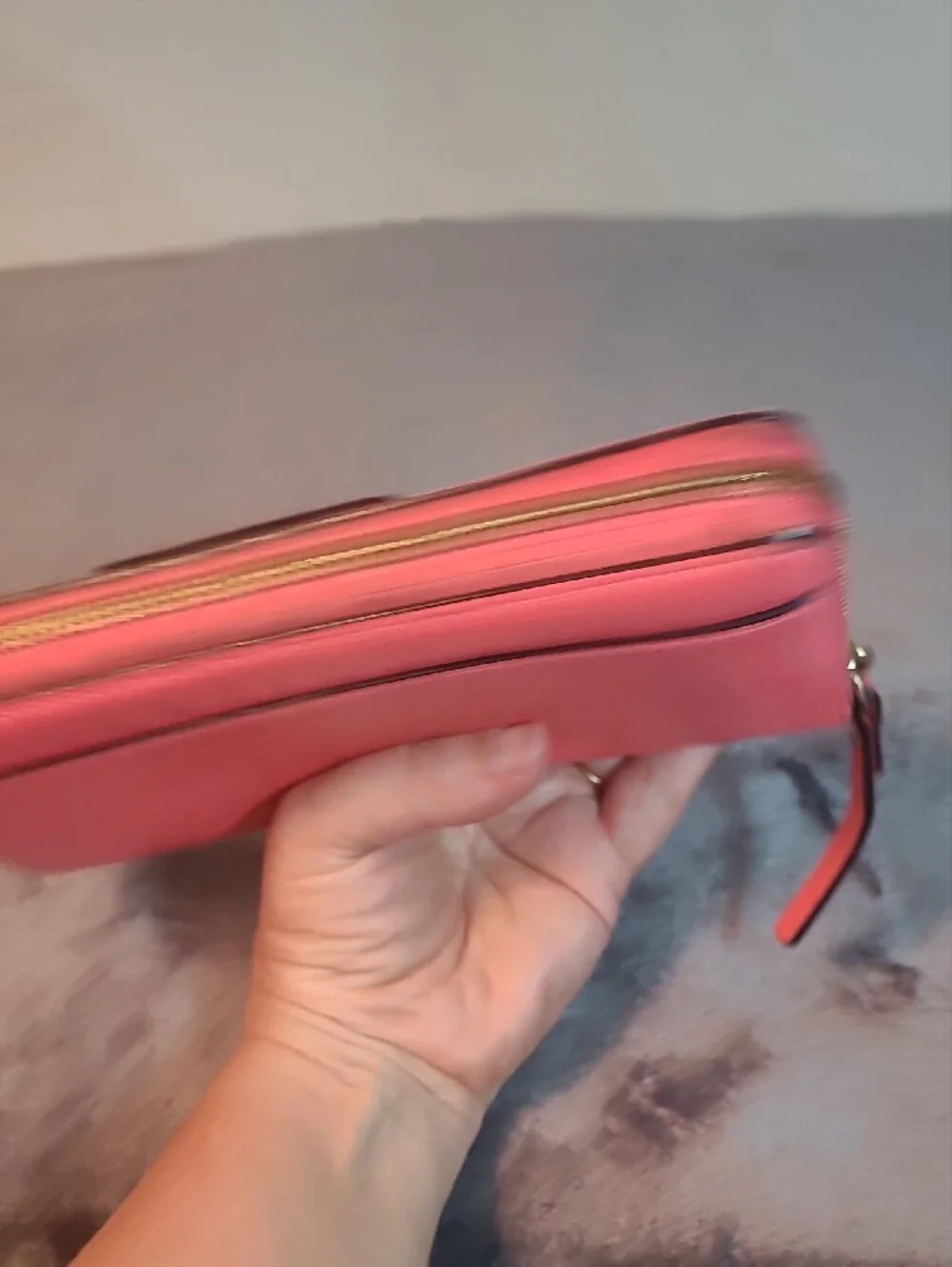 Kate Spade New York Neda From Wellesley Coral Pink Zip-around Leather Wallet